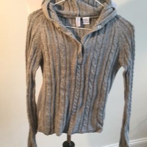 Smudge pullover knit Hooded sweater for women